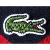 Б/у Хорошее состояние Сделано во Франции LACOSTE AH6788 Нашивка с логотипом-крокодилом Свитер с воротником-стойкой из органического хлопка Вязаный FR:3 США:S Темно-синий Синий Красный