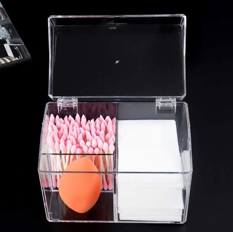 Acrylic Cotton Swab Storage Holder Box Portable Transparent Makeup Medicine Cotton Pad Cosmetic Container Jewelry Organizer Case