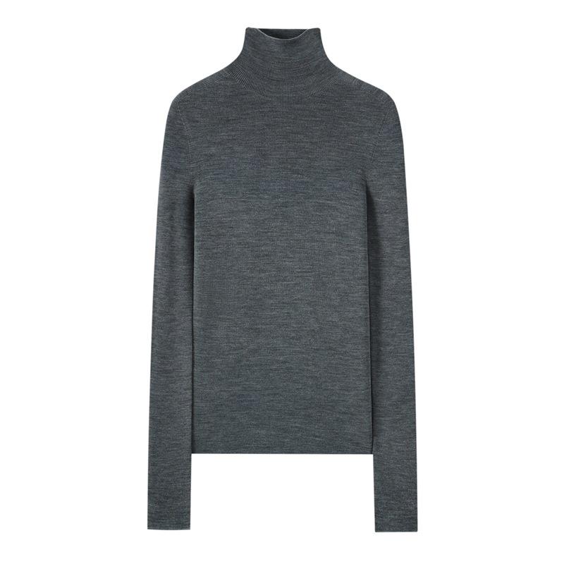 Women's Seamless Wool Turtleneck Knit Base Layer Shirt