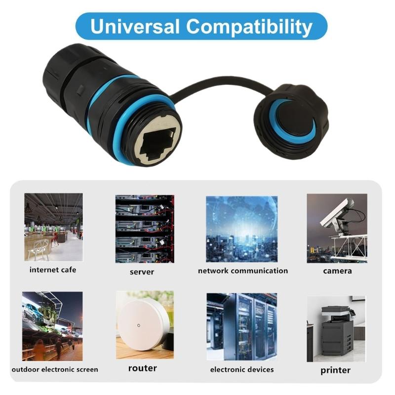 M21 Shielded CAT6 RJ45 Industrial Coupler Easy Installation And IP68 Dustproof Panel Mount Connector