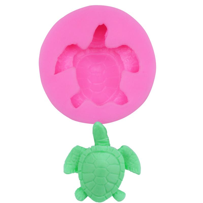 Silicone Fondant Mold Cute Lovely Sea Turtle Shape Ocean Theme Fondant Cake Decoration Gum Paste Chocolate Mould Small Size
