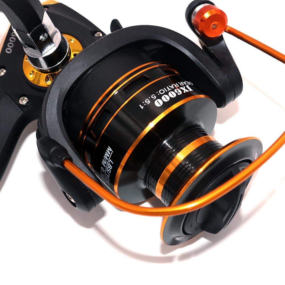 NUZAMAS AF6000 Fishing Reel Ball Smooth Spinning Up to 12kg Freshwater Bait Lure Left or Right Hand Operated - 12+1 Bearings, Lightweight, Reel, Drag,
