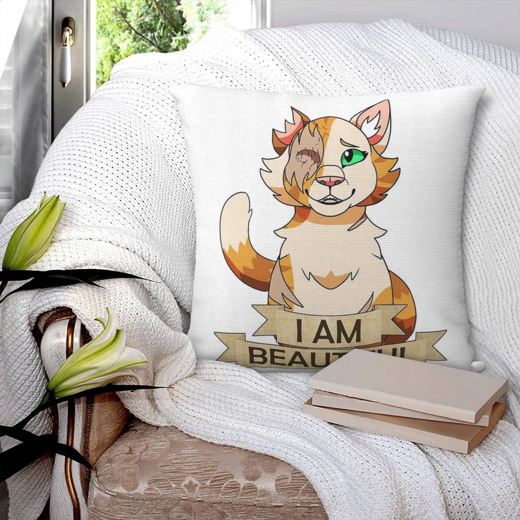 Brightheart I Am Beautiful Pillowcase Polyester Linen Velvet Pattern Zip Decorative Throw Pillow Case Car Cushion Cover