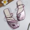 Fashion Shoes for Women 2025 New Summer Outdoor Fashion Versatile Women's Sandals Rhinestone Butterfly-knot Peep Toe Women's Slippers