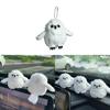 White Snow Owl Plush Toy With Keychain For Car Decor And Bag Pendant