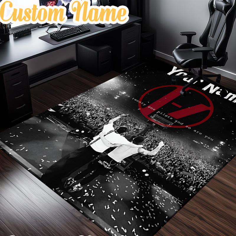 Custom Name Abstract Geometric Twenty Rug, Office Rug, Chair Rug, Carpet for Living Rooms, Doormat Game Rug Home Decor Christmas Gifts
