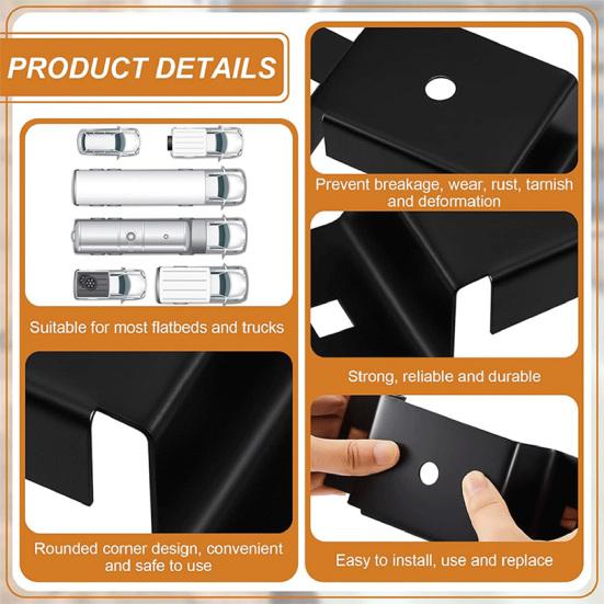 4 шт. кронштейнов для карманов стоек прицепа с винтами, подходят для стоек из древесины 2x4 дюйма, стальных стоек для стоек, прочный металлический бортовой прицеп, хозяйственный столб