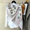 53*170cm High-grade 100% Mulberry Silk Scarf Lotus Luxury Shawl Neckerchief Gift Spring Autumn for Women