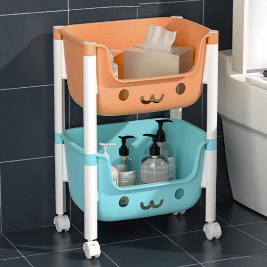 2/3/4 Tier Rolling Cart with Wheels Multifunctional Utility Organizer Cart Kitchen Bathroom Living Room Office Toys Snacks Storage Rack