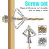 20/60x Plastic Airplane Expansion Pipe Butterfly Shape Expansion Nail Gypsum Board Expansion Plug Wall Hollow Toggle Anchor Bolt