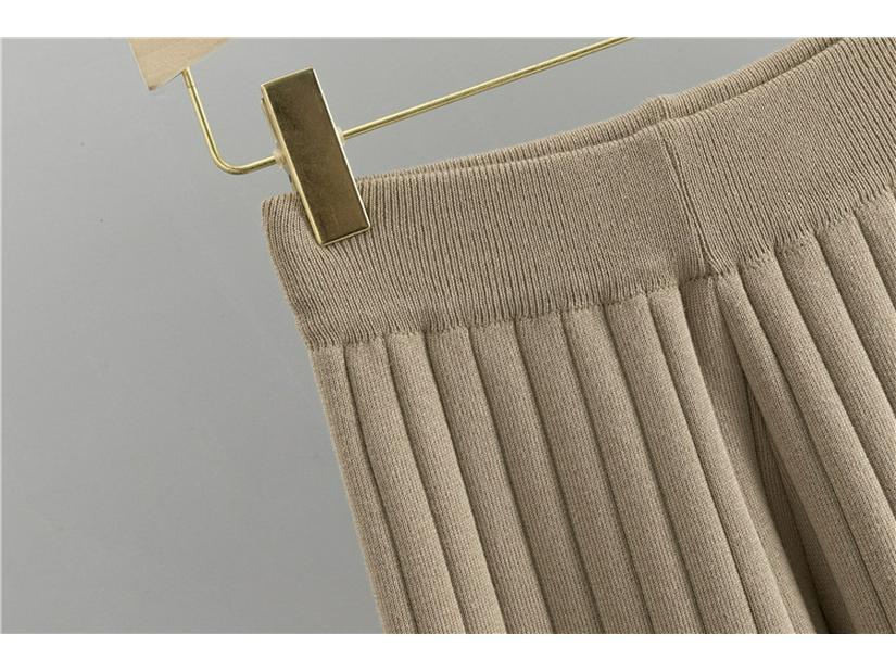 Корейский приталенный ароматный комплект из 3 предметов: брюки палаццо и свитер для женщин - Весна/Осень 2025