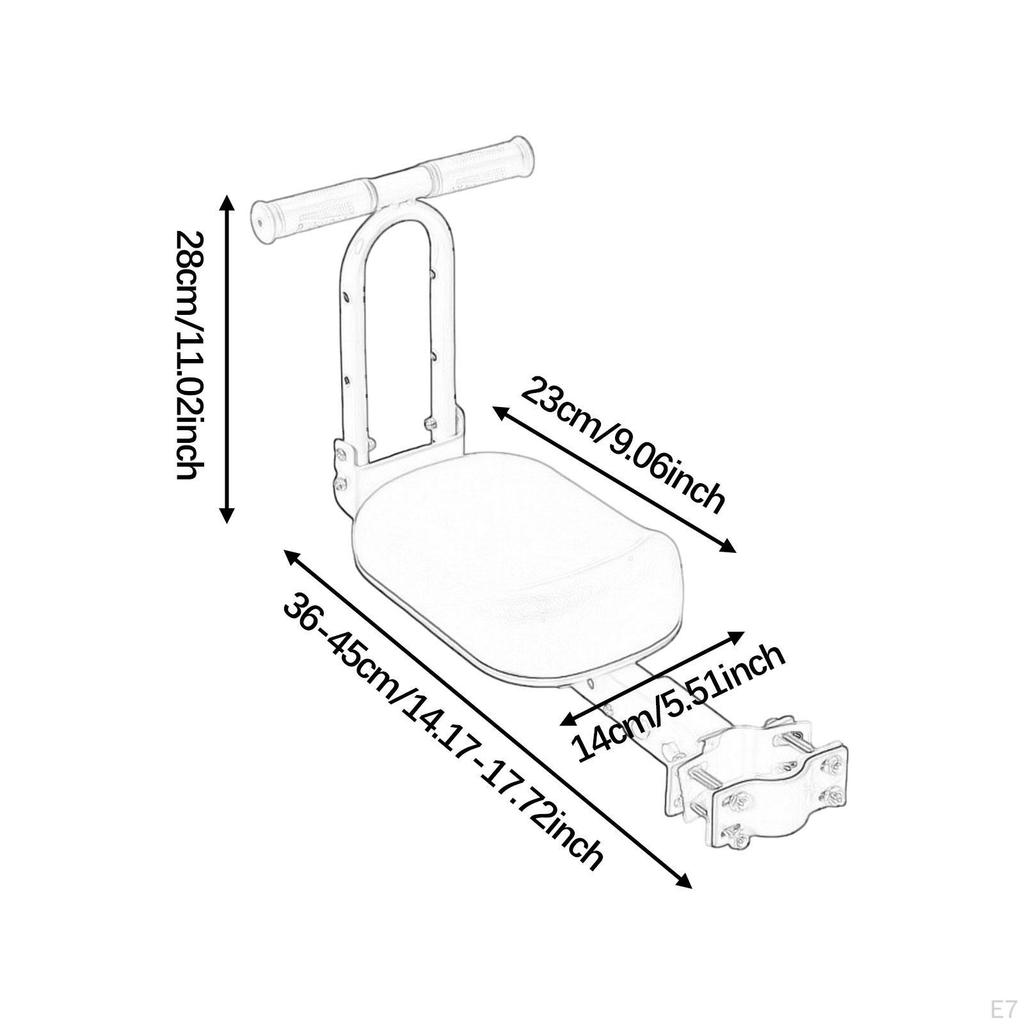 Детское велосипедное переднее сиденье Легкая установка Детский велосипед для горных велосипедов Черный