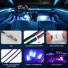 10 в 1 Светодиодная акриловая световая полоса для автомобиля RGB Симфония Автомобильные внутренние полосовые огни Управление с пульта/приложения Декоративная атмосферообразующая лампа