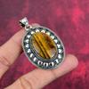 Tiger's Eye 925 Solid Sterling Silver Pendant, Handmade Gemstone Pendant, Gift For Mom Antique Jewelry