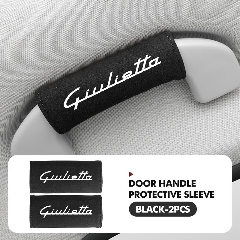 JOSAC1 2026 Hot Alfa Romeo Car Styling Roof Handle Cover Door Handrail Suede Protector Cover For Alfa Romeo Giulietta 940 2010-2014 201