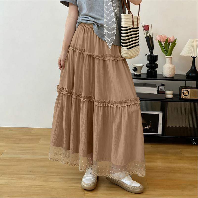 ZANZEA Женские повседневные свободные летние длинные юбки с эластичной резинкой на талии