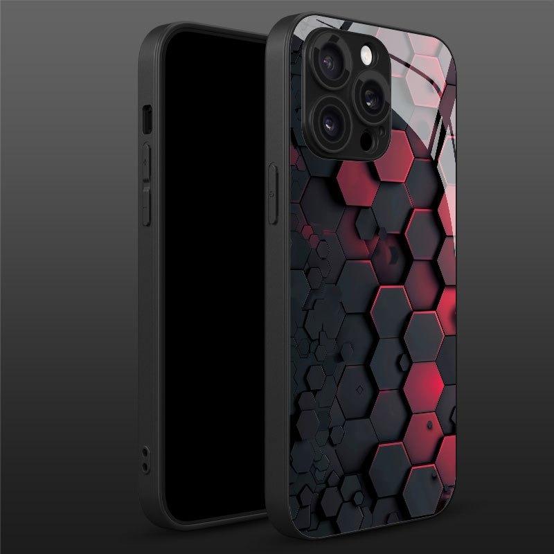 Закаленное стекло с геометрическим дизайном «Соты» Чехол для телефона iPhone 11 12 13 14 15 16 17 Pro Max 17 Air 7 8 Plus XS X XR