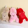 Bear Pattern Dog Warm Jumpsuit Cartoon Puppy Four Legs Clothes  For Autumn and Winter