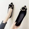 Осенние женские туфли-балетки Сексуальные элегантные с острым носком на низком каблуке Кроссовки Женские Новые Неглубокие Слипоны Удобные Повседневные Лоферы