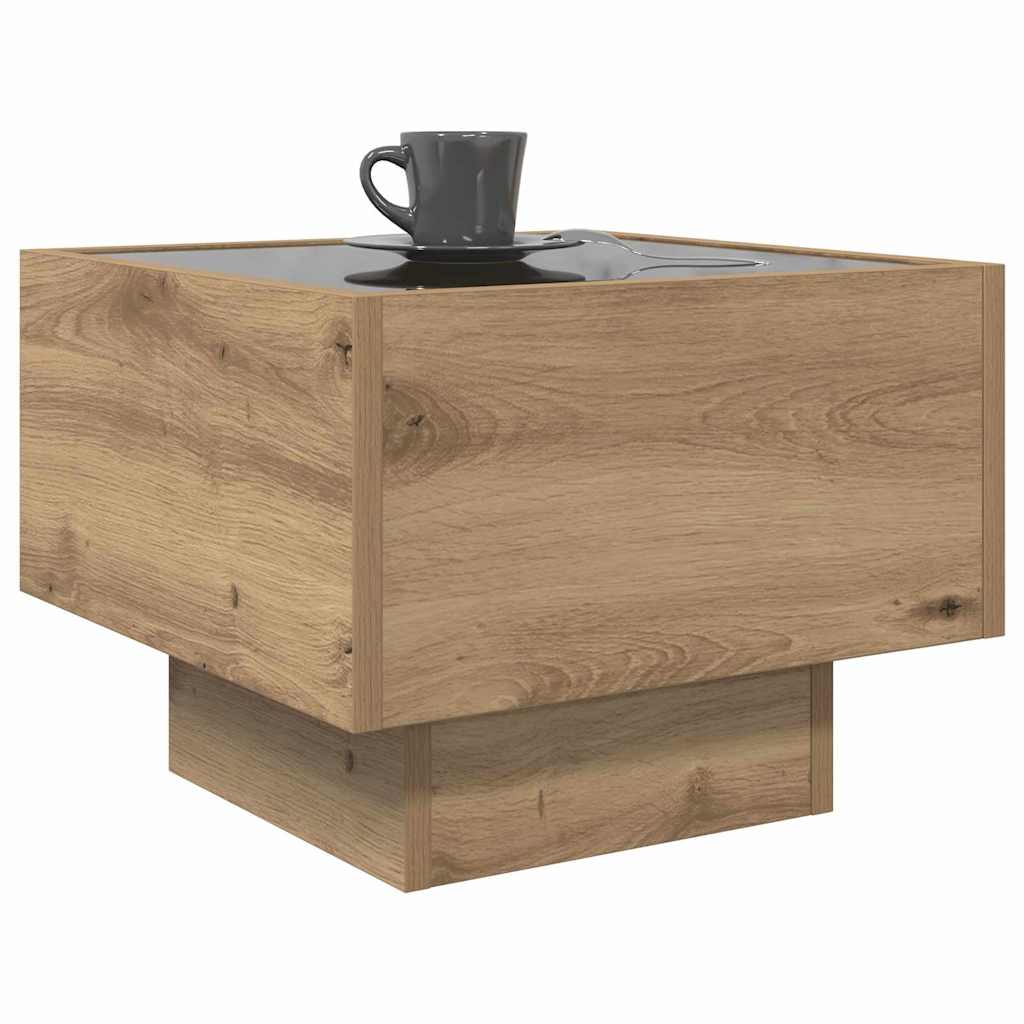 Artisan Oak Coffee Table 40 x 40 x 30 cm Wood Based Material