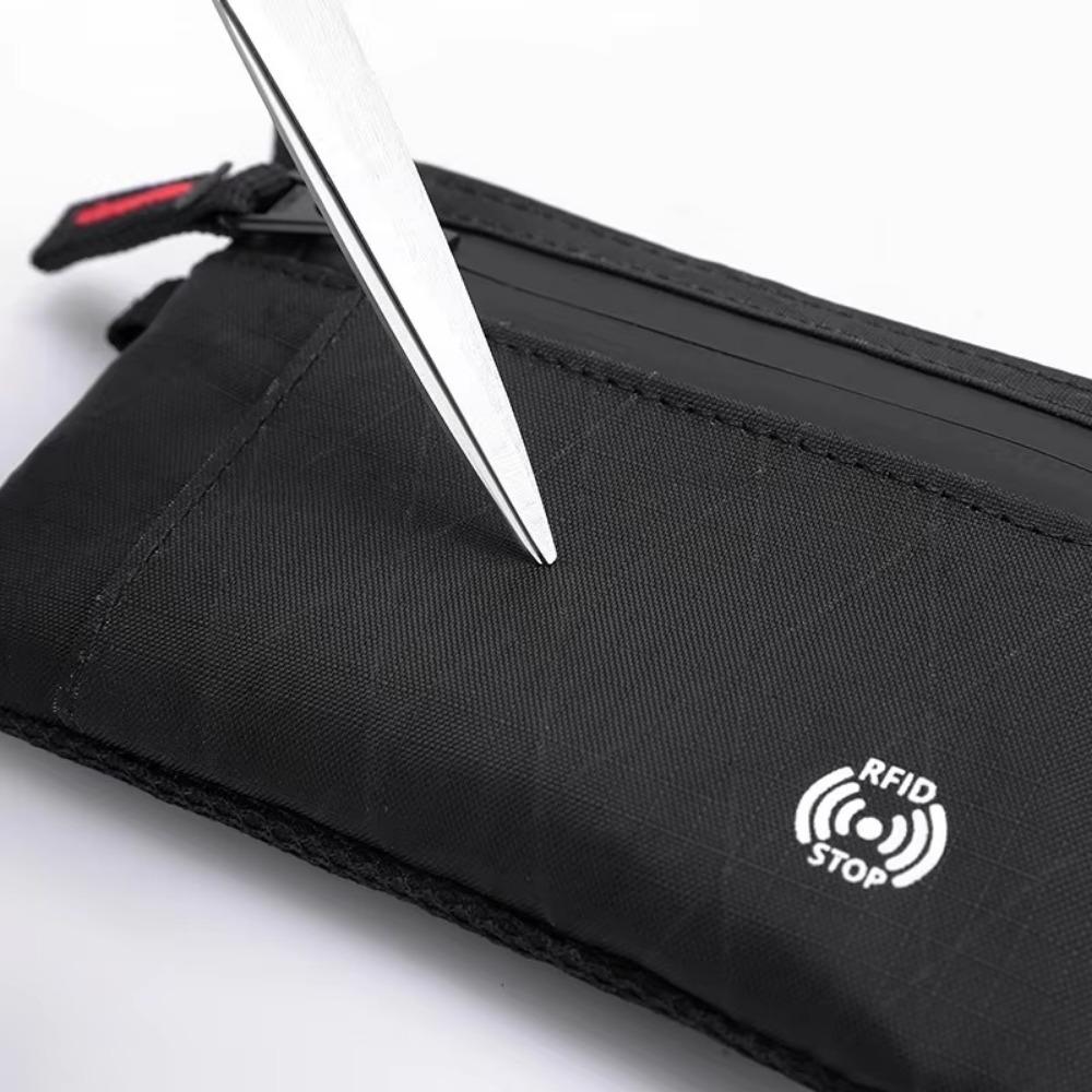 Роскошный RFID-держатель для кредитных карт, противоугонной нейлоновый чехол для ключ-карты с карабином, тонкий кошелек для монет, мужской кошелек