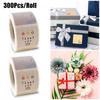 300 шт./рулон Цветочная этикетка для конверта для выпечки, мультяшная наклейка-печать, прочная наклейка «Спасибо», декор для подарков