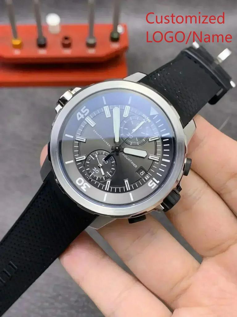 Магазин A11 Индивидуальные часы Aquatimer Special Внешний Мужские Кварцевые Часы-Хронограф Вращающийся Безель Синий Черный Резина 44мм