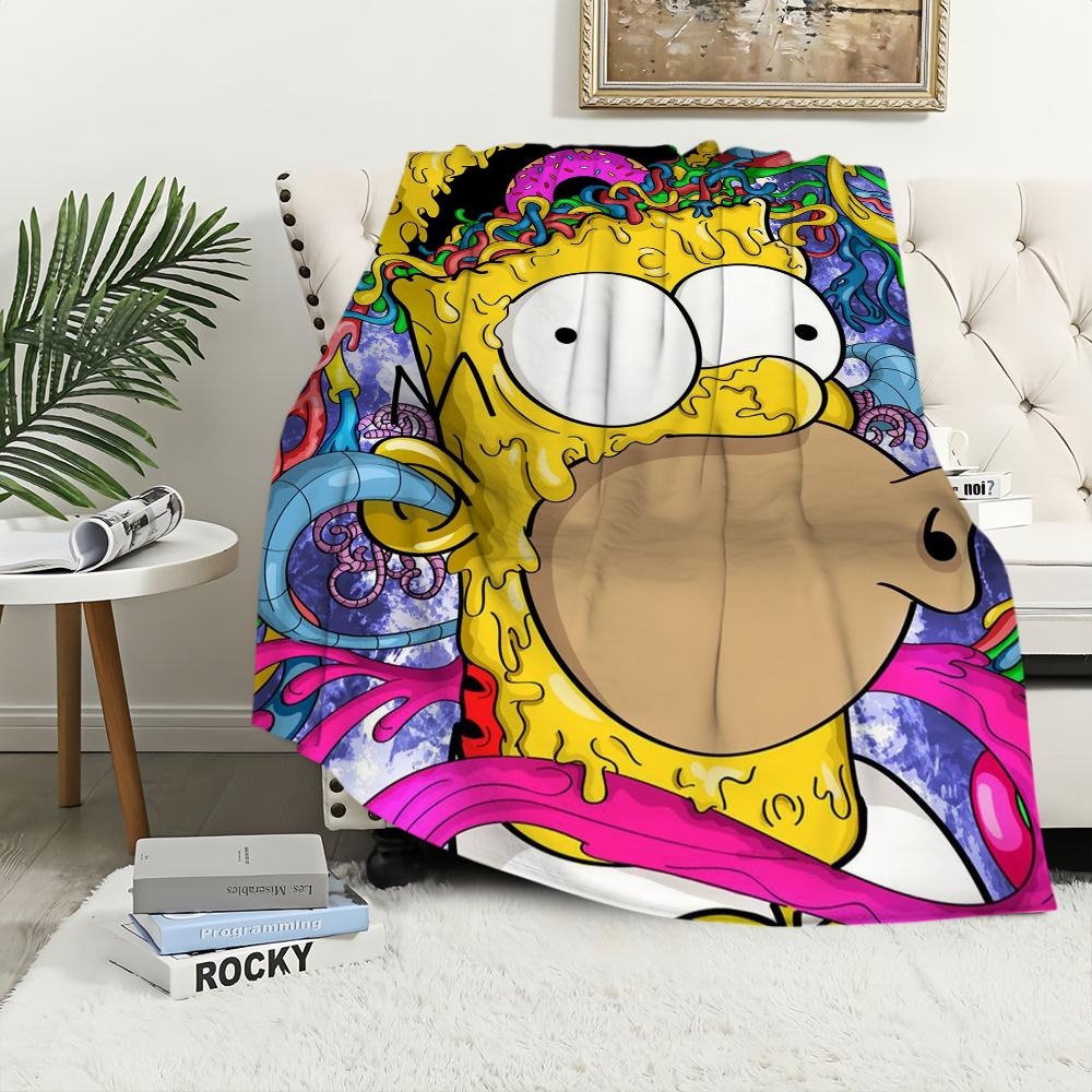 Смешное Мультяшное Одеяло The S-Simpsonss Одеяло для Дивана Дивана Путешествий Дома Пешего Туризма Пикника Постельное Белье Фланелевое Одеяло подарок на день рождения