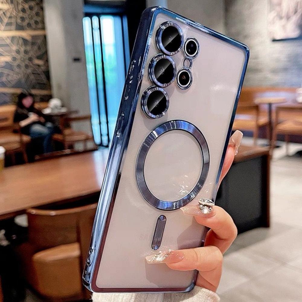 Роскошное прозрачное покрытие для чехла с беспроводной зарядкой Magsafe для Samsung S26 S25 S24 S23 S22 S21 S20 FE Ultra Plus Note20 10 Мягкий чехол