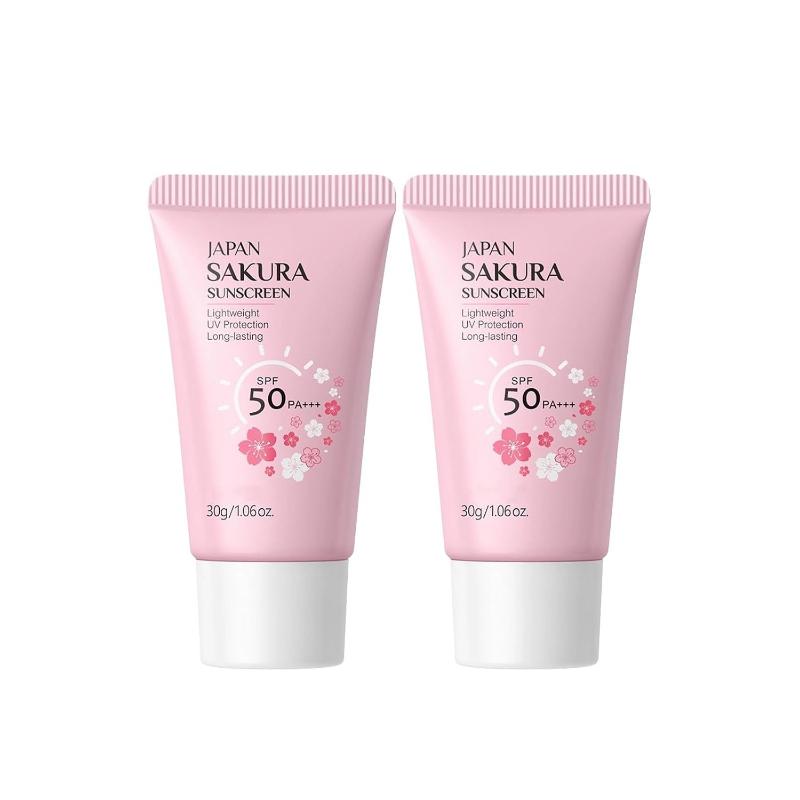 Увлажняющий солнцезащитный крем SPF 50 – Дорожный размер, Легкий, ЯПОНСКАЯ САКУРА, Солнцезащитный крем для лица и тела, Основа под макияж, Увлажняющий изолирующий крем, Нежирный