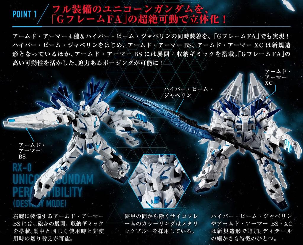 Мобильный костюм Gundam G Frame FA Unicorn Gundam Совершенство (Режим уничтожения)