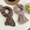 Scarf Atmosphere New Fashion Versatile Multi-functional Pleated Silk Scarf Linen Cotton and Linen Scarf Shawl Dual-purpose