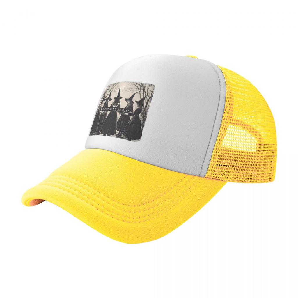 Hocus Pocus Girls Will Be Girls Witch Halloween Hiking Mesh Baseball Caps For Women Spring Female Beach Coquette Hat Trucker Cap