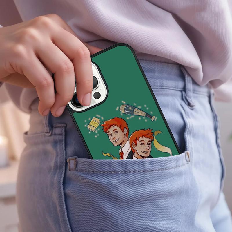 Fred and George Weasley Funny soft Phone Case For iPhone 17 Air 15 16e 14 13 Pro Max Coque 12 11 Pro Max PLUS cover