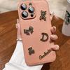 Подходит для чехла для телефона iPhone 15 с ретро-медведем с текстурой кожи, чехол для iPhone 16 14Promax излучает ощущение высокого класса.