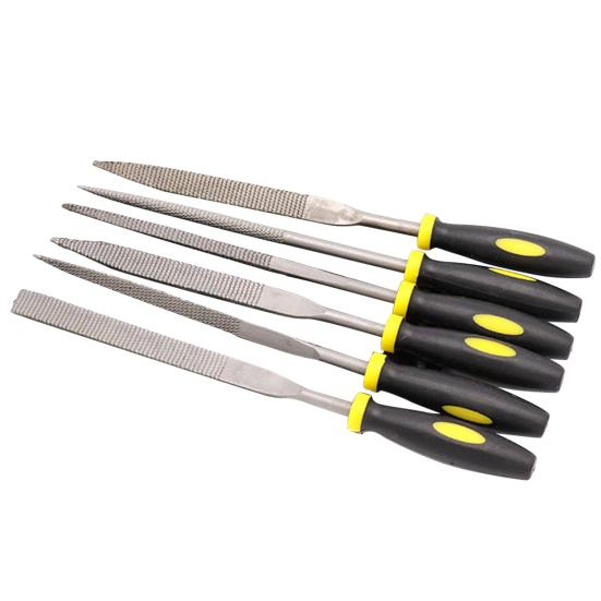 6 шт./компл. напильники с эргономичной ручкой, высокоточные многоцелевые плоские/треугольные/полукруглые/круглые/квадратные/конические напильники Набор ручных напильников дерево пластик резина