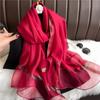 Однотонные женские хиджаб-шали, большие длинные шали, мягкий роскошный шелковый шарф для пляжа