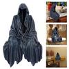Mysterious Master of Black Clothes Ornaments Scary Black Robe Gothic Garden Ornaments Desktop Carving Home Statue