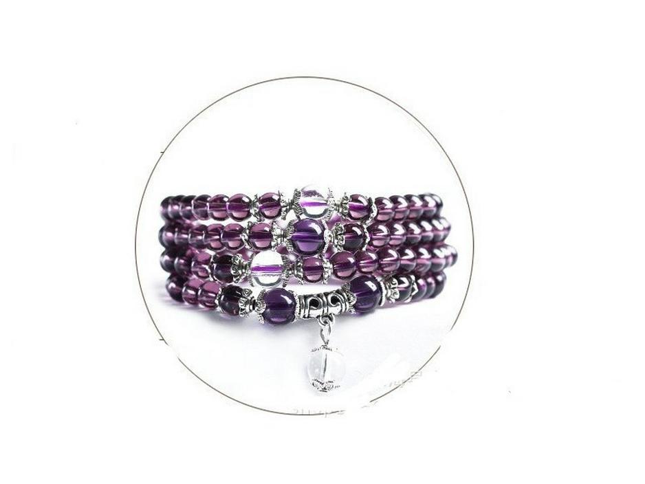 Amethyst and Citrine Glass Bracelets - Fashionable Accessories