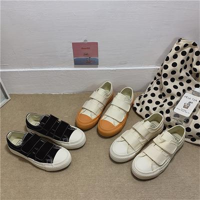 Модные новые студенческие парусиновые туфли белые дикие повседневные туфли на плоской подошве для пар, кроссовки на платформе с пряжкой на ремне, женские вулканизированные туфли