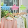 Windproof Clothes Drying Rod with Large Clip Hangers