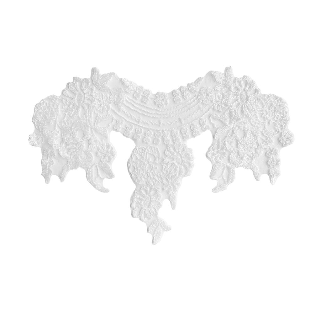 White Mesh Embroidery Floral Cloth Sticker Clothing Dress Wedding Top Vest Decorative Accessories Cloth Sticker Accessories