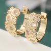 Изысканные Элегантные Серьги-Кольца с Цветком из Синтетической Цирконии для Женщин Золотое Покрытие Свадебные Банкетные Ювелирные Аксессуары