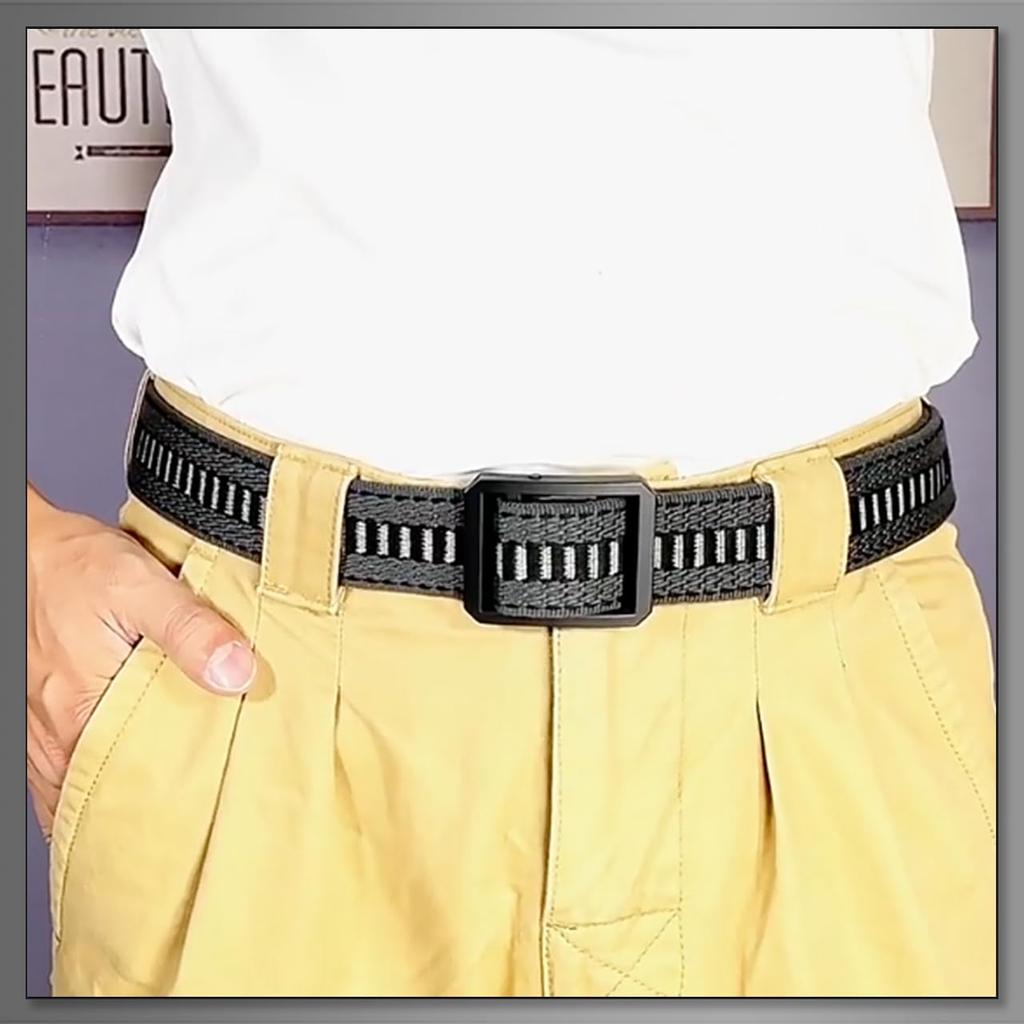 [Buzz Selection] Canvas Belt, Fashionable, Comfortable Fit, Double Ring Buckle, Durable, Men's LBT731 (Brown Camouflage)