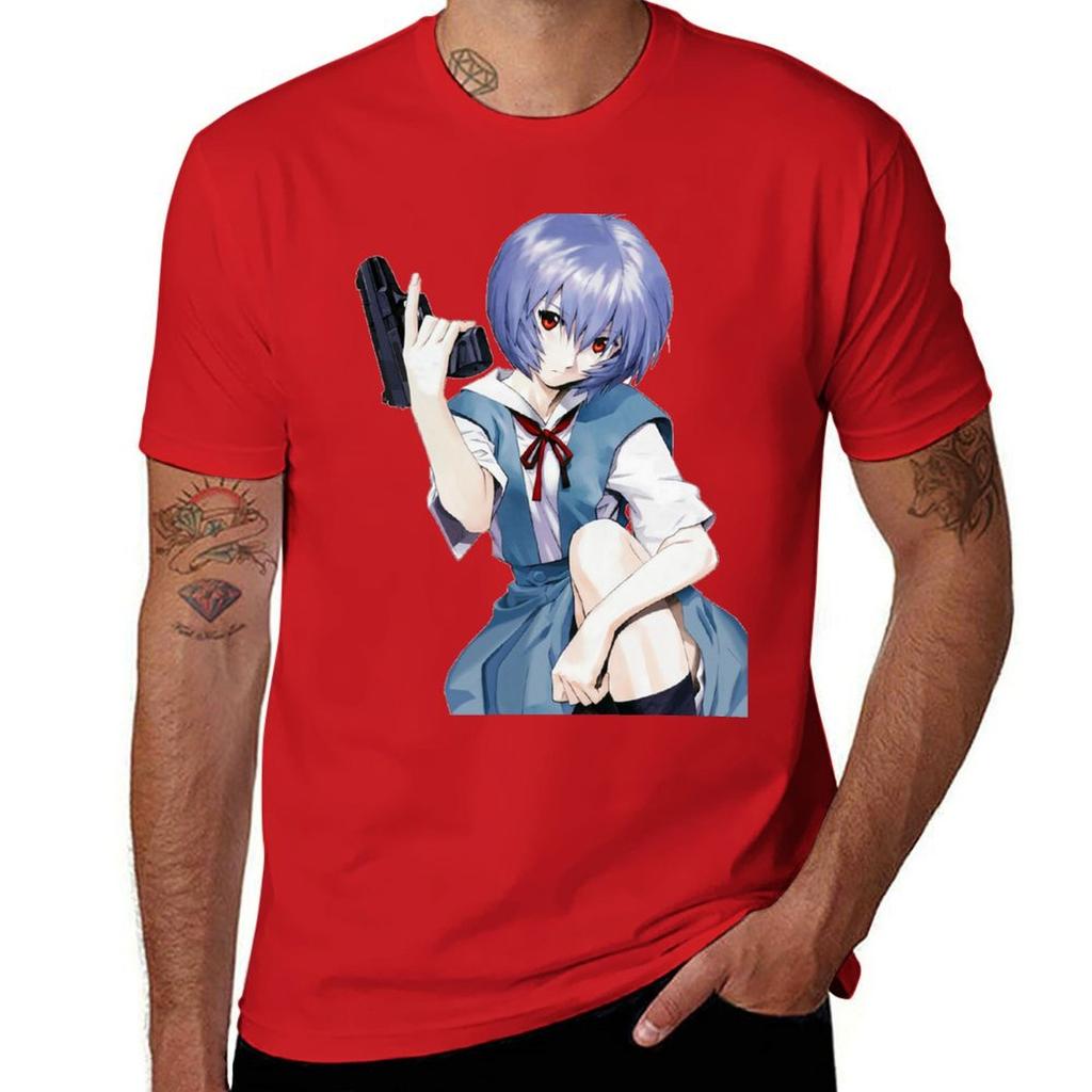 Rei with gun TShirt customs design your own Blouse summer top Unisexs clothing