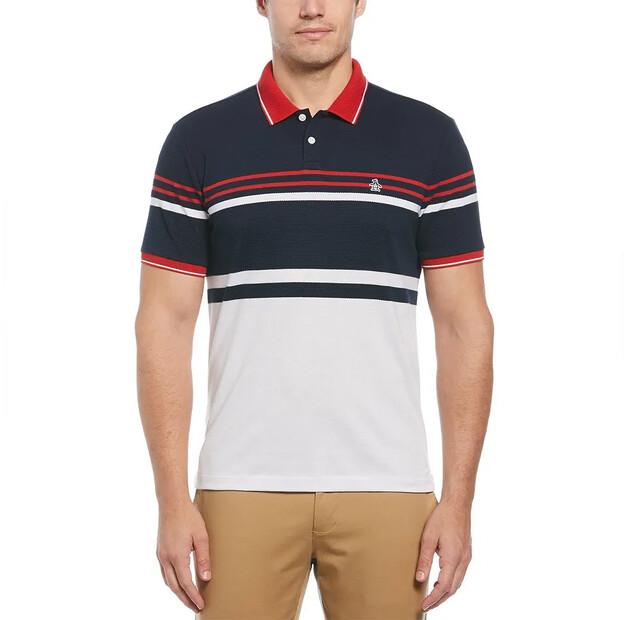 Original Penguin Honeycomb Jacquard Eng Stripe поло с короткими рукавами