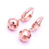 Exquisite Russian Purple Gold Laser Shiny Ball Rose Gold Plated Earrings Temperament High-Grade Color Gold Ear Jewelry Women