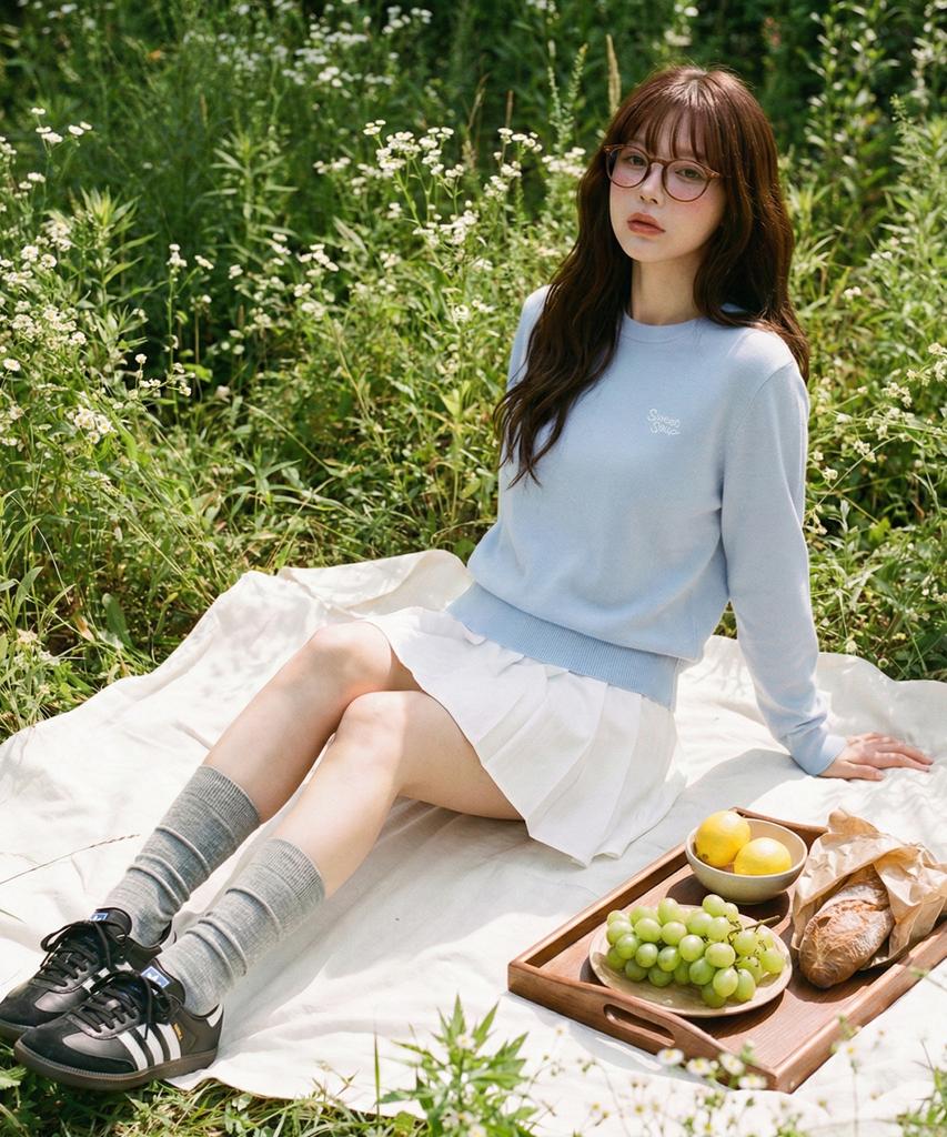 SWEET SOUP Lettering Round Neck Knit (Wc2Lkf1)
