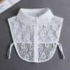 1PCS Fashion Front Tie White Fake Collar for Women Stand Detachable Collar Fake Girls Vintage Lace Ladies False Blouse Collar