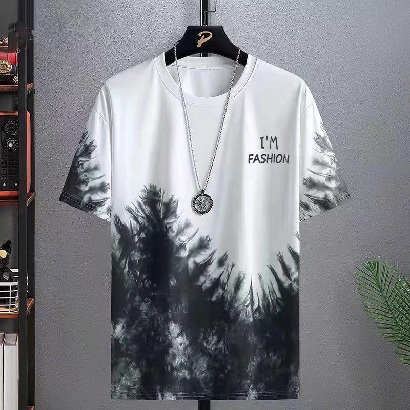 Футболка свободного кроя Gradient Summer Men's, модная повседневная с коротким рукавом